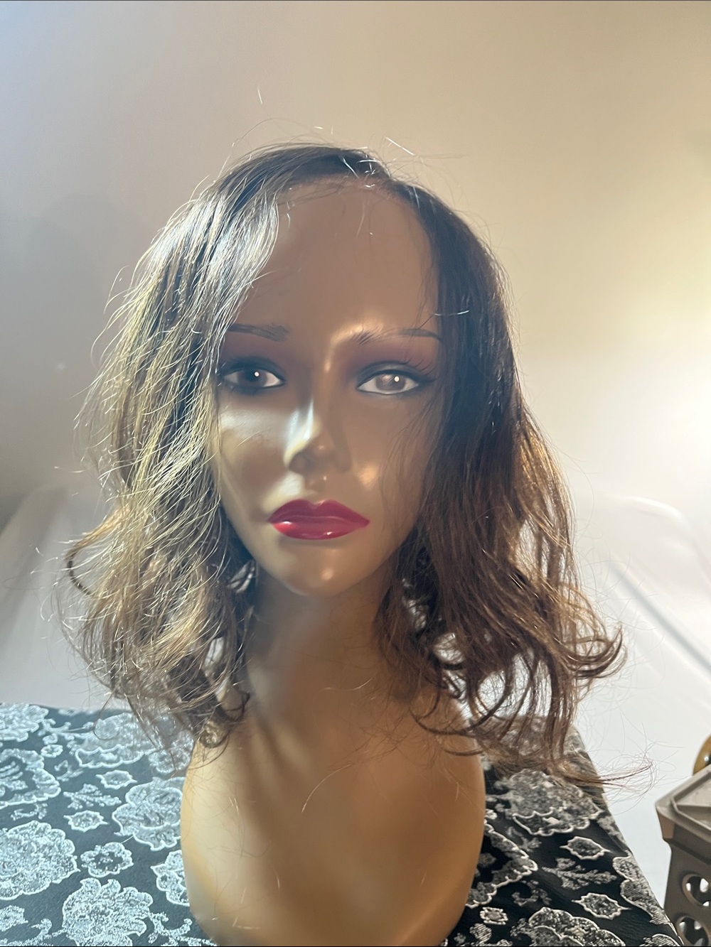 Women’s Short Wavy Brown Lace Front Wig - Natural Look